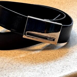 Prada men’s belt size 34 black leather used